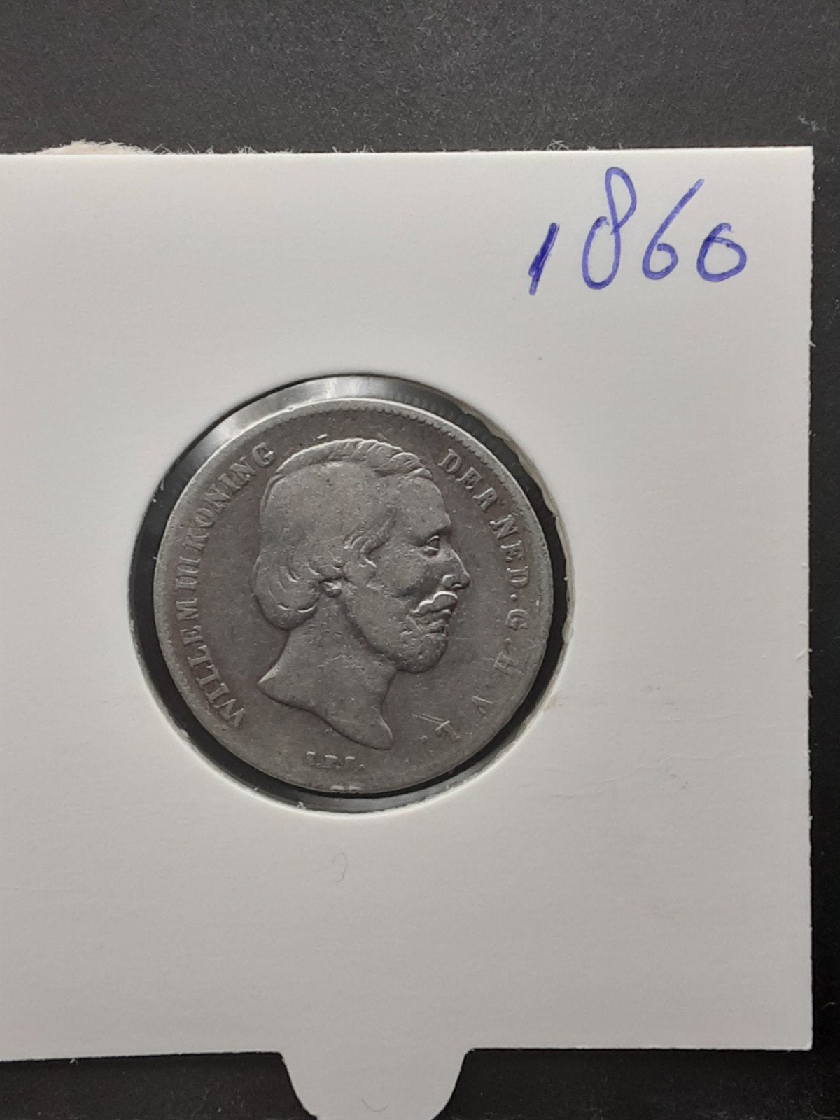 halve gulden 1860 koning Willem III, ½ gulden, Koning Willem III, Verzenden, Zilver