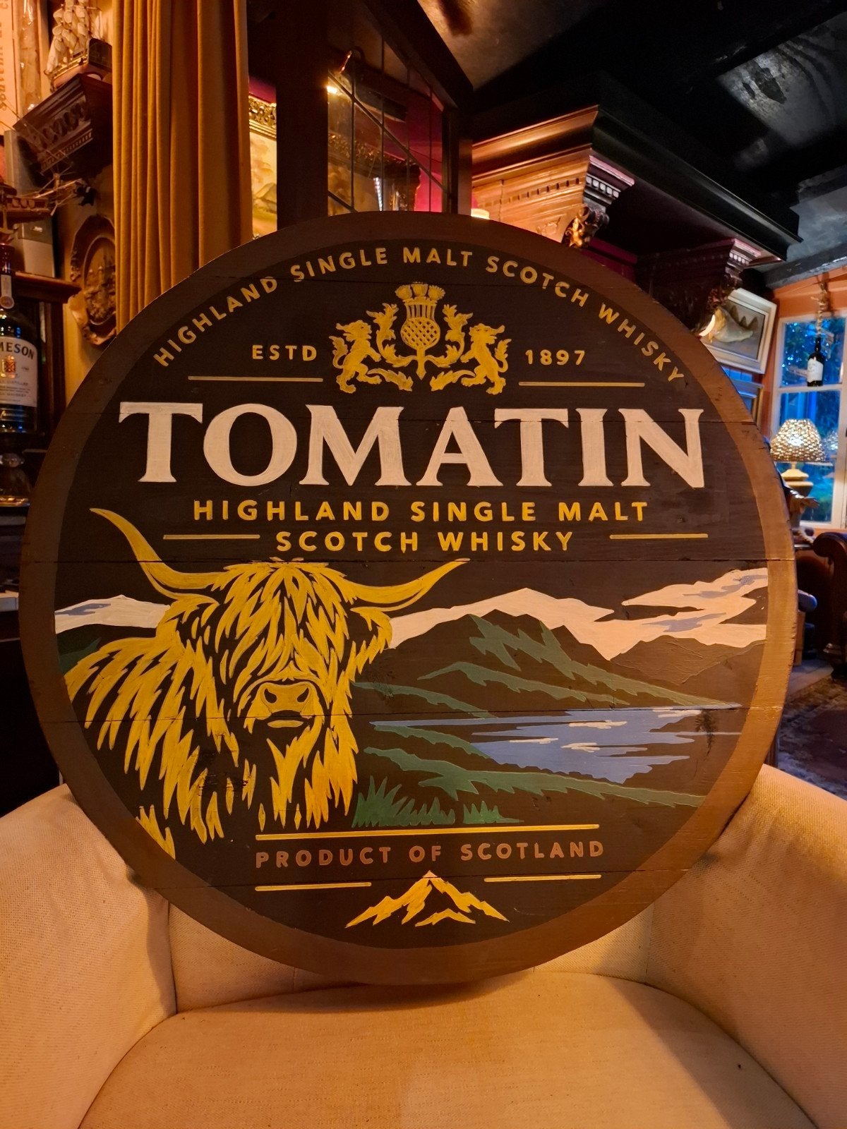 bar mancave wand decoratie TOMATIN whisky, Huis en Inrichting, Ophalen of Verzenden, Nieuw