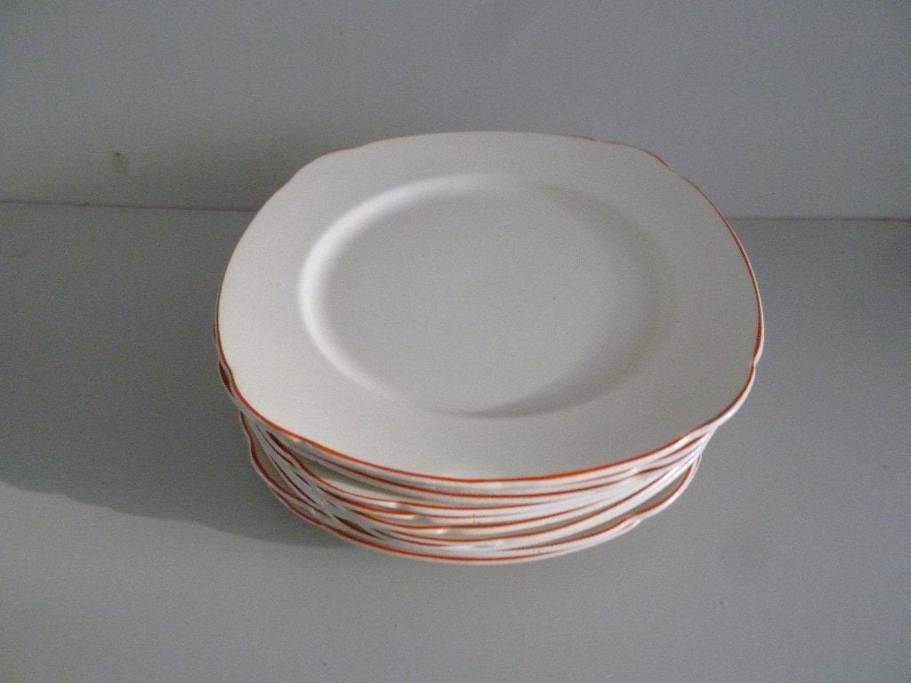 10 ontbijtbordjes jaren 30 Bakewell ltd Hanley England, Verzenden