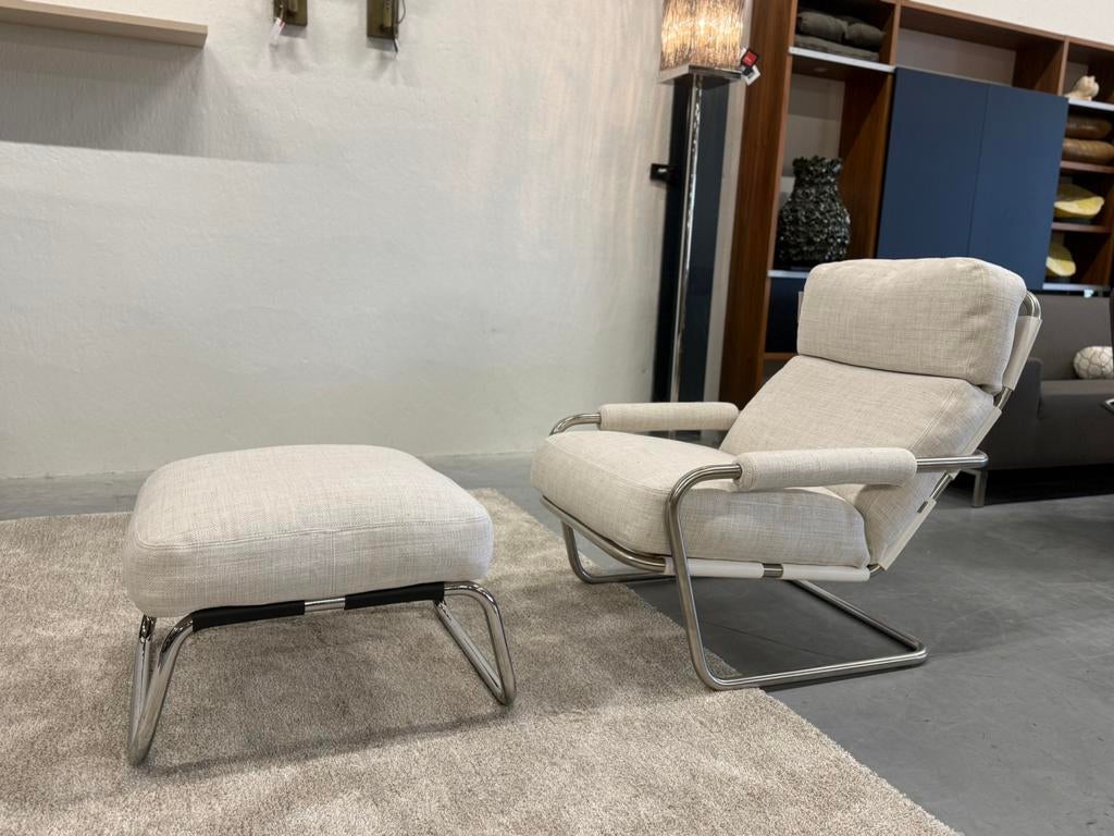 Nieuw Gelderland 601 Oberman met Poef Stof Riva Design Stoel, Huis en Inrichting, Fauteuils, Nieuw, 75 tot 100 cm, Ophalen of Verzenden