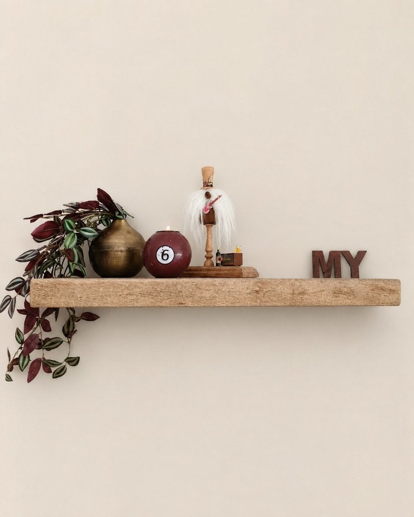 Zwevende eiken wandplank incl. montagepennen 67,5cm #217-, Houtatelier M.Y., Info@myhoutatelier.nl, Nieuw, Ophalen of Verzenden