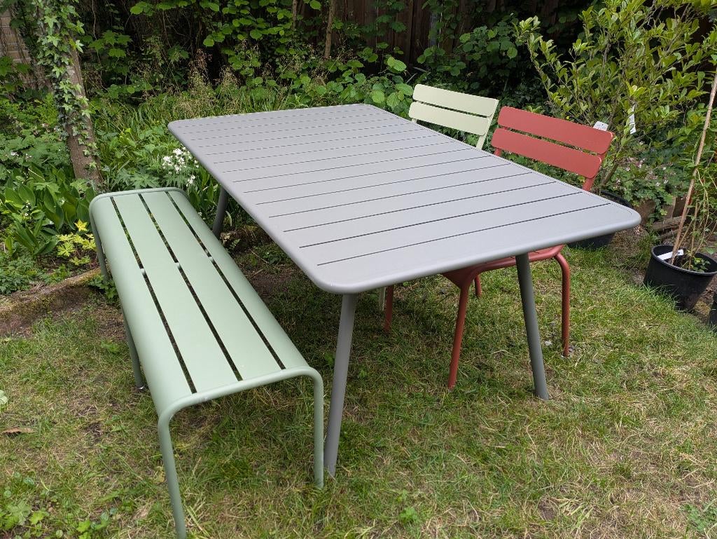 Fermob Luxembourg tafel - 165 x 100 cm, Tuin en Terras, Ophalen, Gebruikt, Rechthoekig, Aluminium