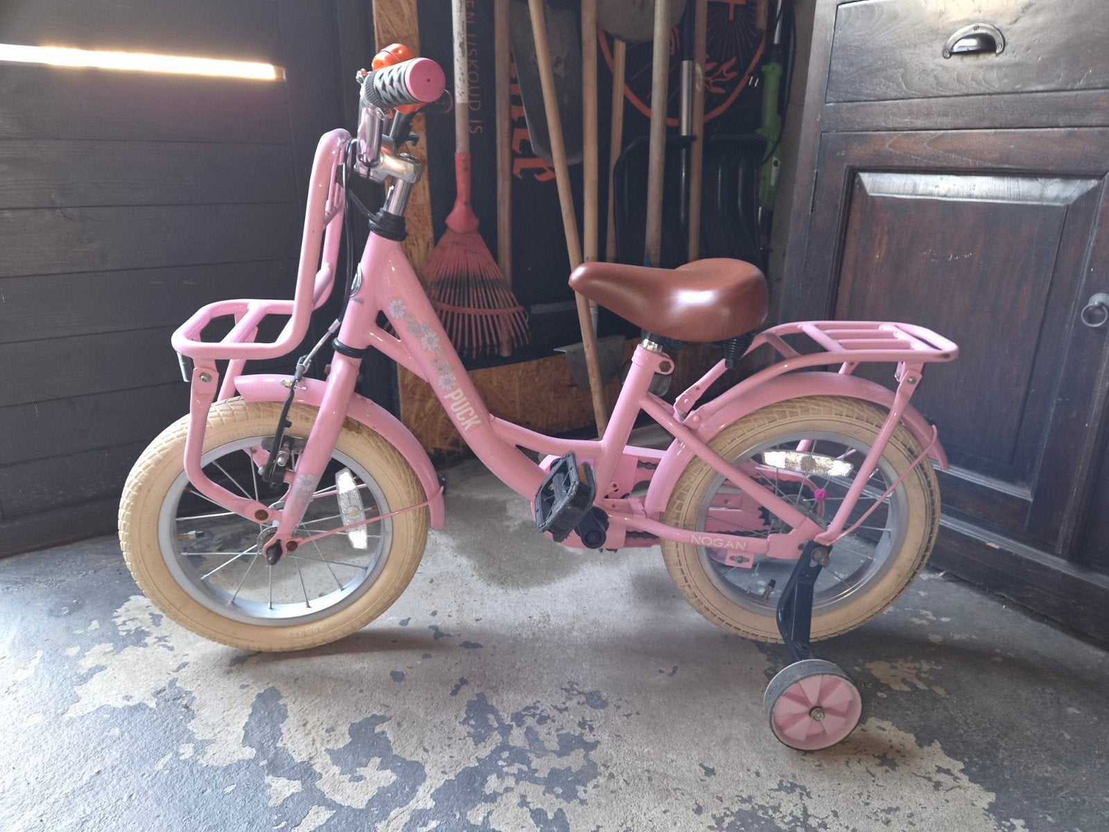 Roze kinderfiets  puck 14 inch, Ophalen