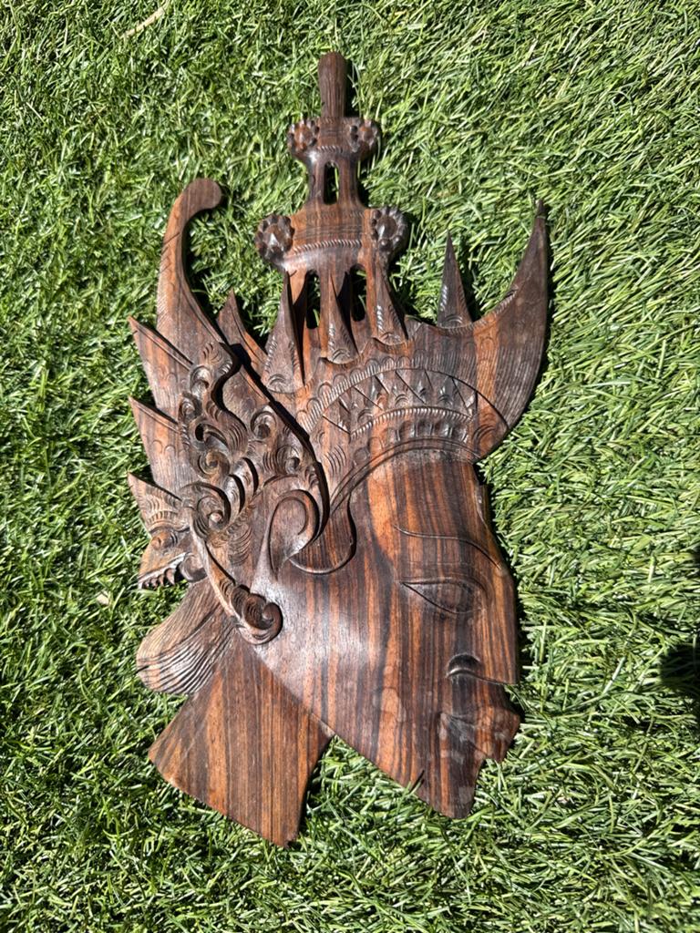 Houten Balinees Masker/Wanddecoratie - Handgesneden, Overige onderwerpen, Ophalen of Verzenden, Handgemaakt, Wanddecoratie