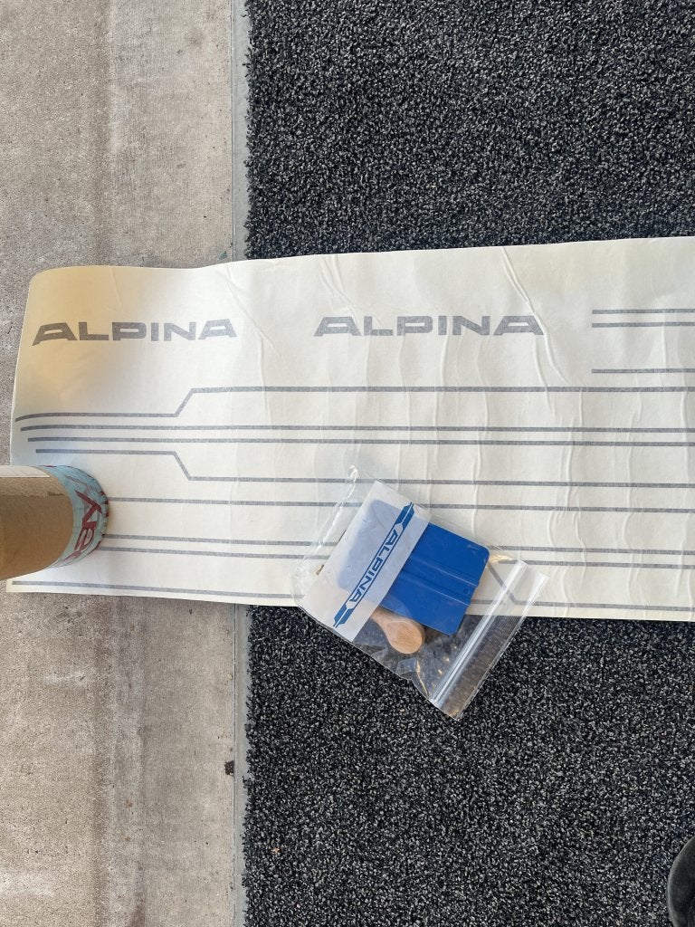 Alpina deko set ZWART voor BMW F30 F31 /  B3 D3 / striping, Nieuw, Alpina Germany, Voor, Alpina