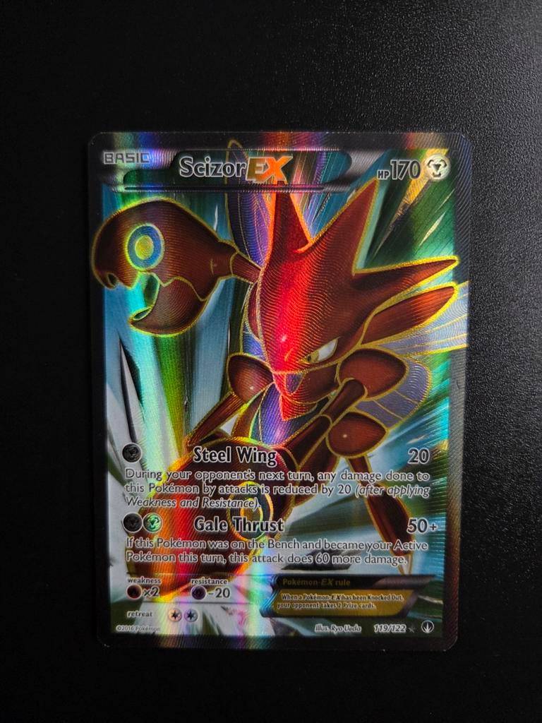 Scizor ex 119/122 Pokemon Breakpoint Full art, Ophalen of Verzenden, Zo goed als nieuw, Booster, Foil