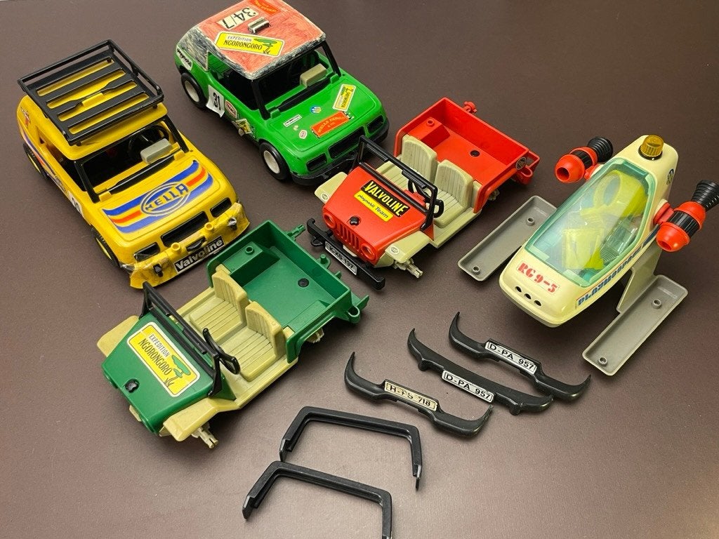 Vintage Playmobiel 80s (Hella rally 3524, Space Glider 3509), Kinderen en Baby's, Speelgoed | Playmobil, Ophalen of Verzenden