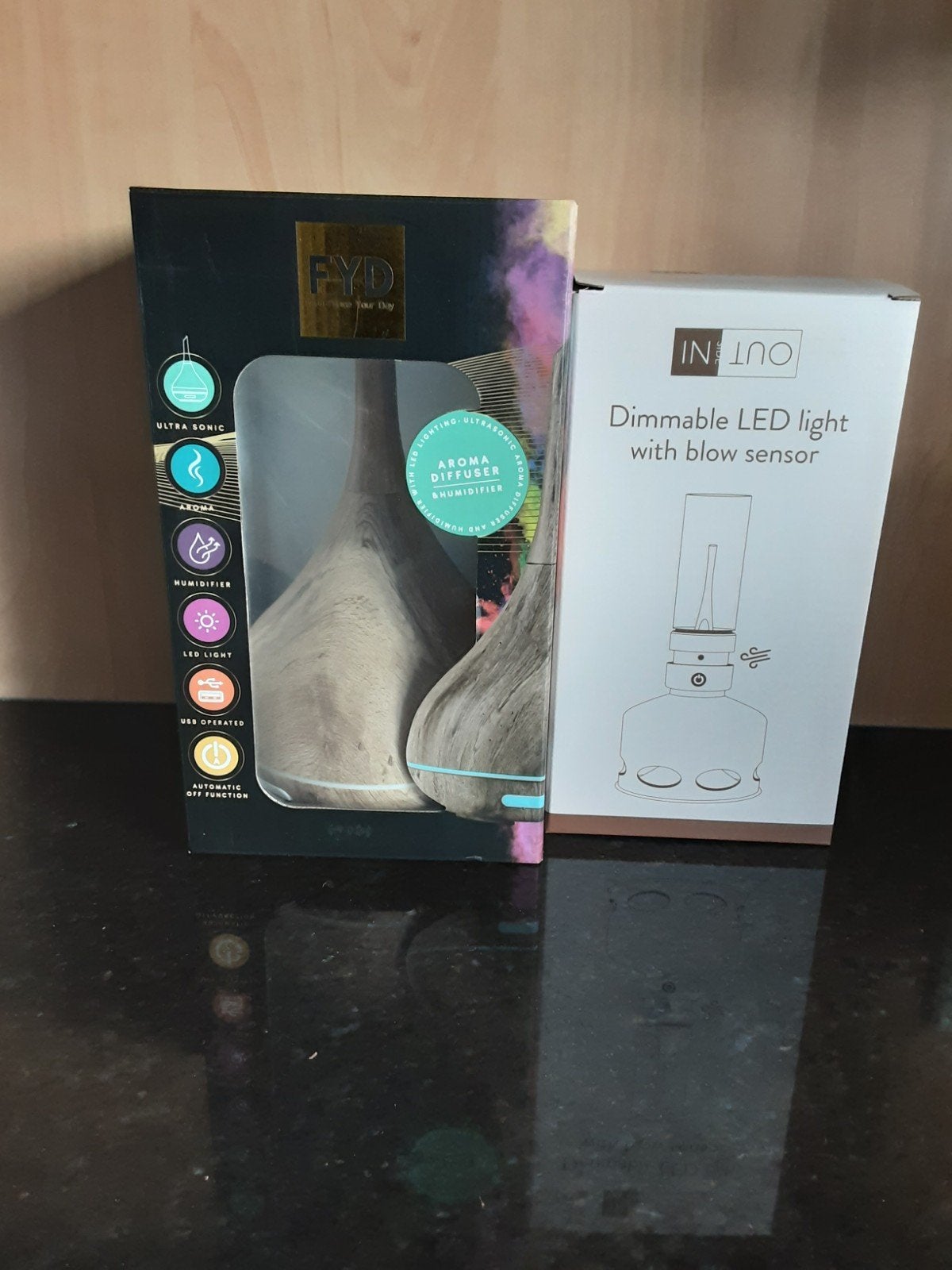 Fyd aroma diffuser. Led light met blow sensor, Ophalen