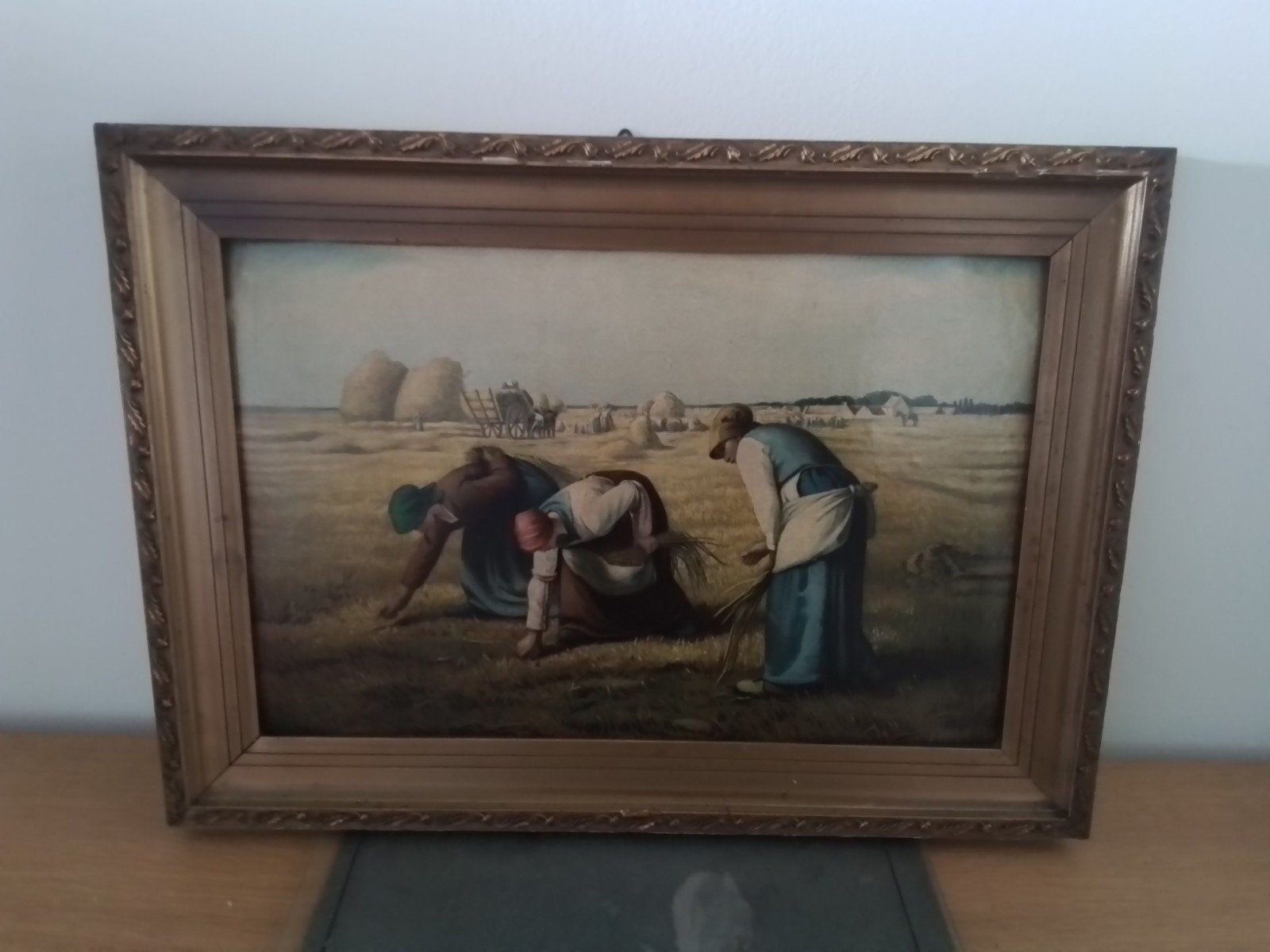 Klassiek schilderij Les Glaneuses van Millet Met lijst 46x33, Antiek en Kunst, Ophalen, Klassiek, Ingelijst