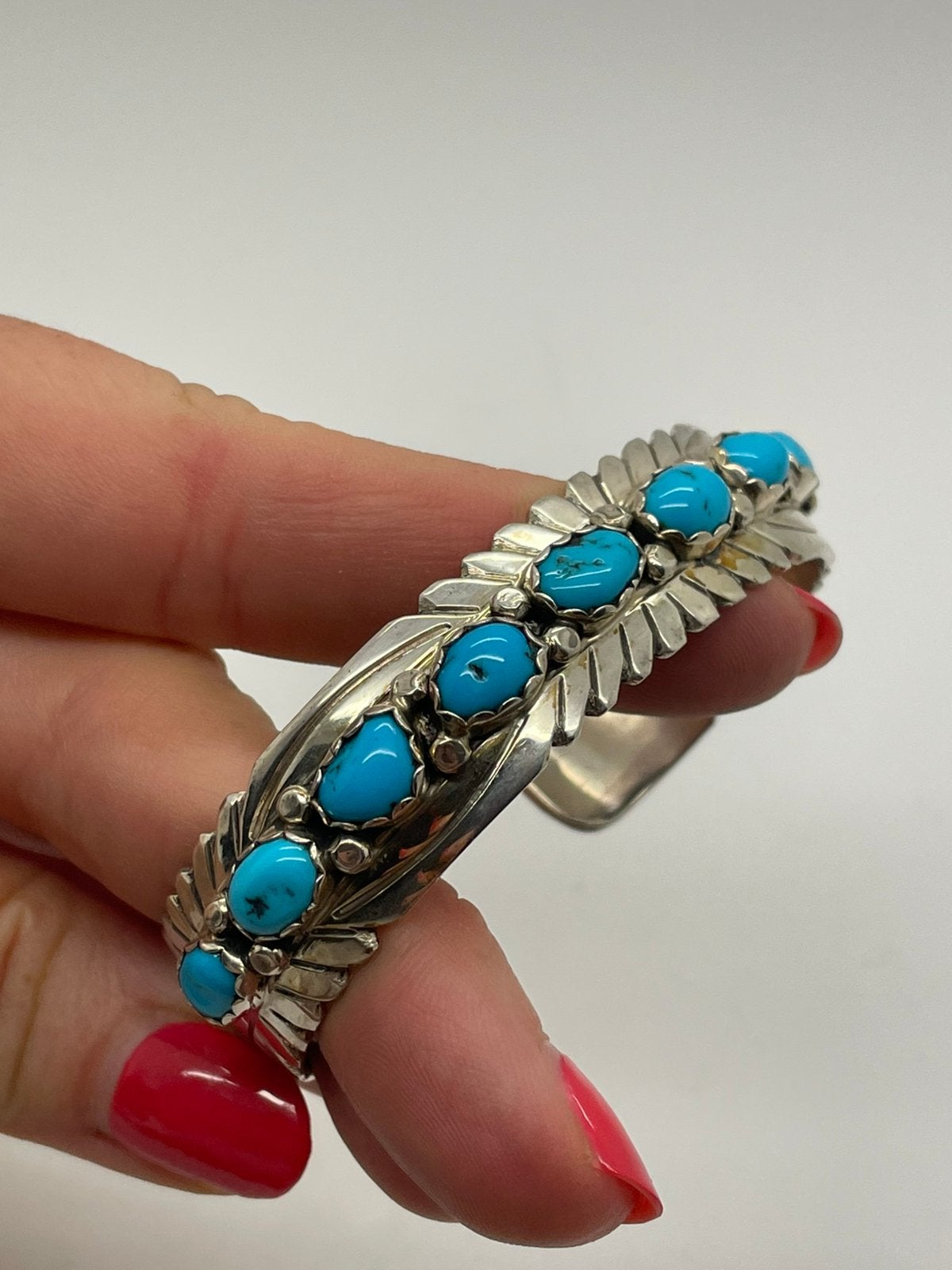 F698 Prachtige zilveren Navajo cuff armband Grace Silver, Sieraden, Tassen en Uiterlijk, Ophalen of Verzenden, X, Met edelsteen