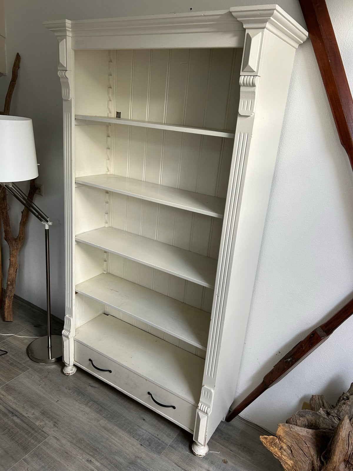 Wit geschilderde grenen boekenkast 195x100x40 cm, Huis en Inrichting, Kasten | Boekenkasten, Ophalen, Gebruikt, 50 tot 100 cm
