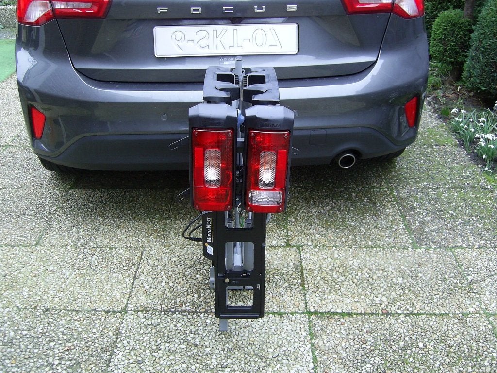 Inklapbare MovaNext fietsendrager voor  2 e-bikes tot 70 kg, Ophalen, Gebruikt, Brede banden, 2 fietsen