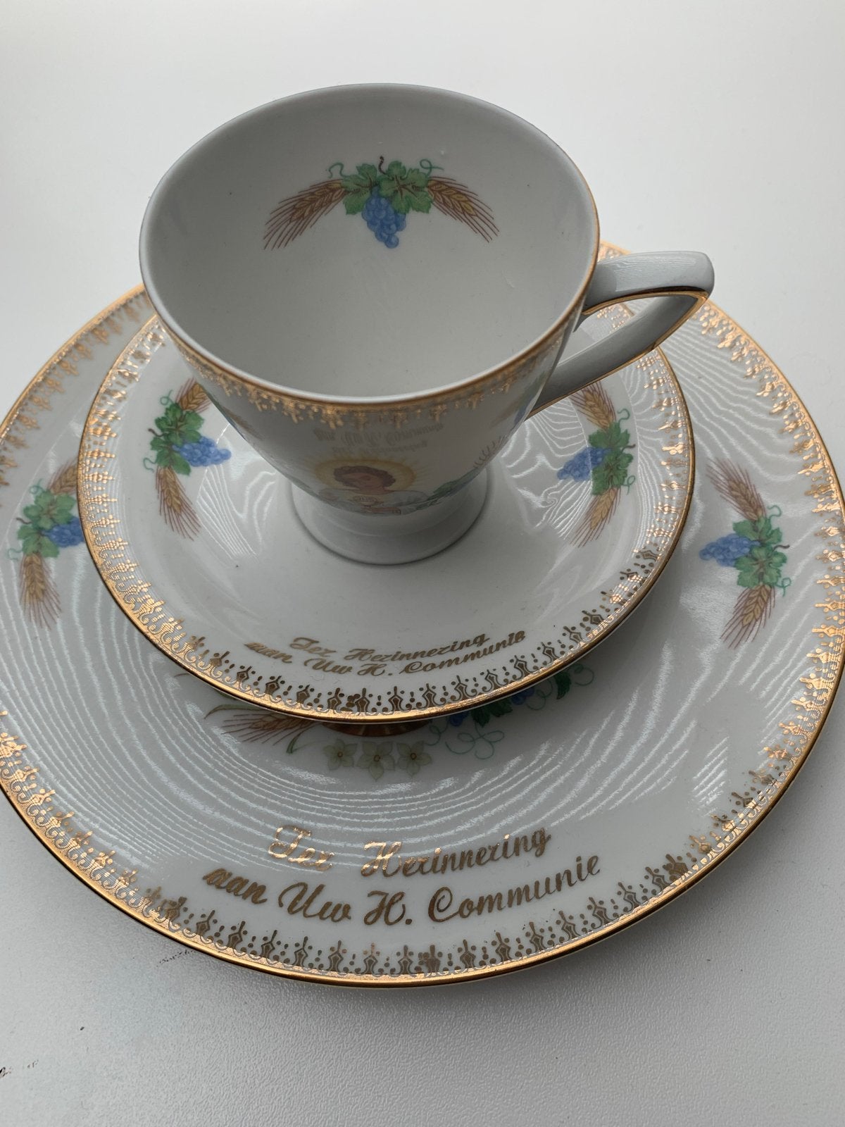 Communie servies set - kop, schotel, bord - Onbeschadigd, Ophalen of Verzenden