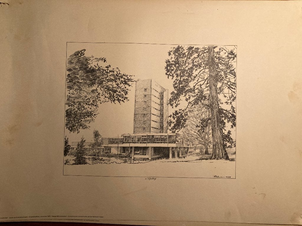 2 Pentekeningen "Grave in Prenten". Piet Holman., Ophalen, Tekening, Potloodtekening