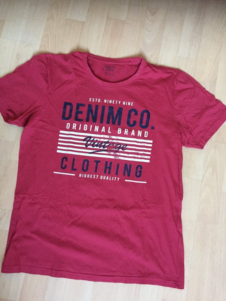 Shirt korte mouw rood SMOG L Newyorker New Yorker Denim Co, Kleding | Heren, Maat 52/54 (L), Zo goed als nieuw, Rood, Smog