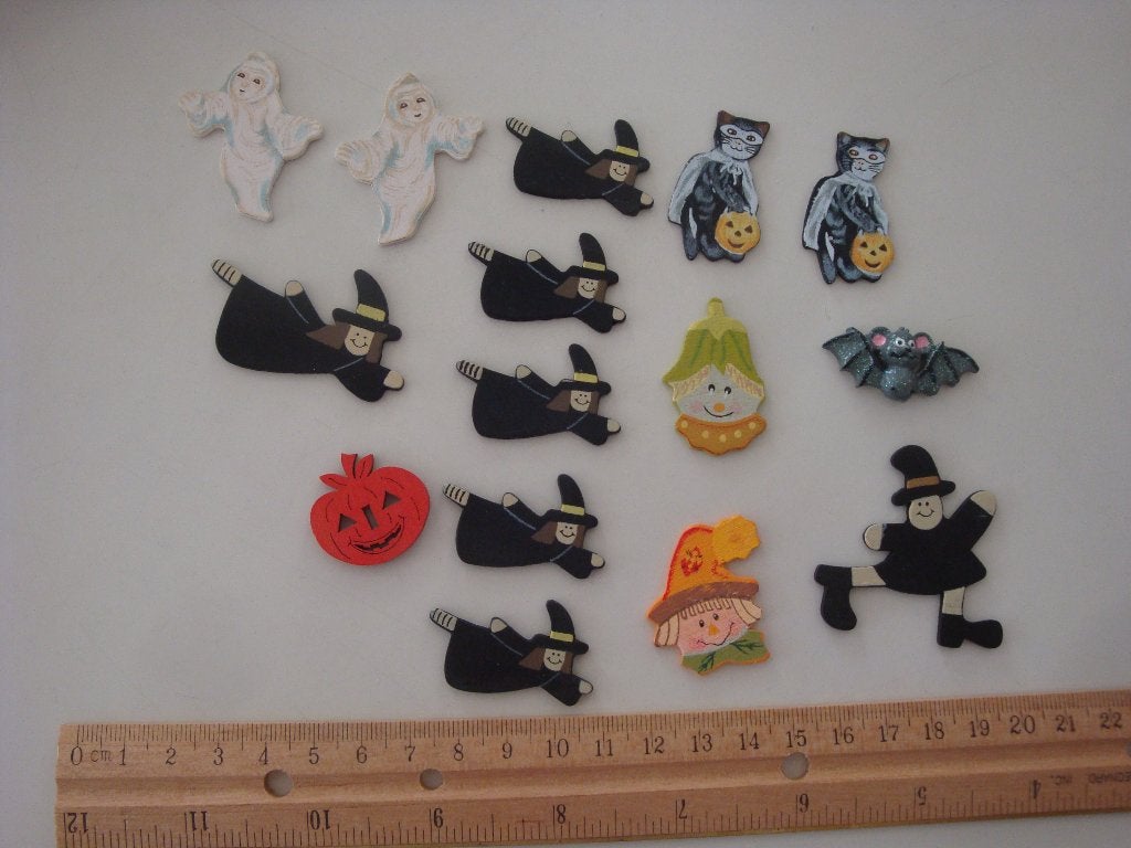 Houten Halloween figuurtjes (mooi gedetailleerd) ook los, Ophalen of Verzenden, Nieuw, Halloween of Griezel