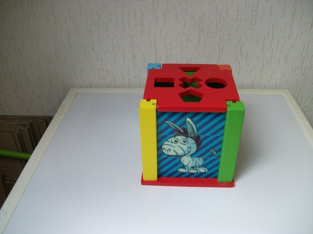 Vormenstoof met 4 puzzels aanzijkanten, Kinderen en Baby's, Ophalen of Verzenden, Gebruikt