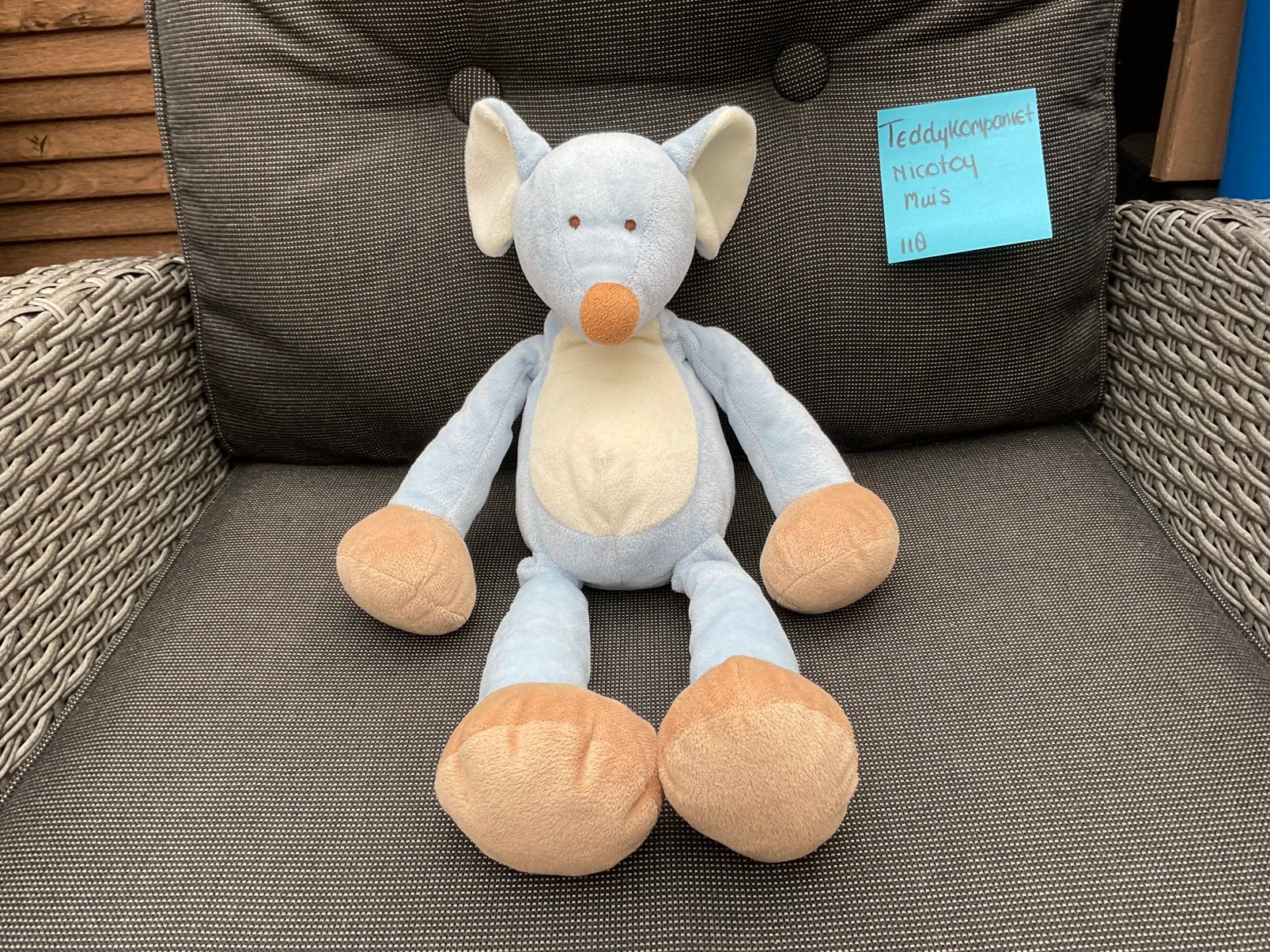 Nieuwe zgan Nicotoy Teddykompaniet knuffel muis knuffel 35cm, Ophalen, Muis, Blauw, Nieuw