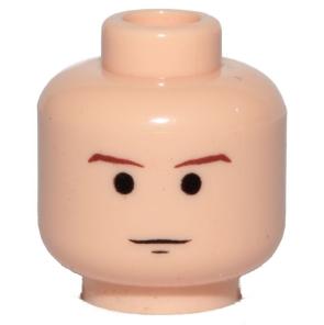 Lego Light Nougat Minifigure,Head Brown Thin Eyebrows, Black, Gebruikt, Star Wars, Lego, Ophalen of Verzenden