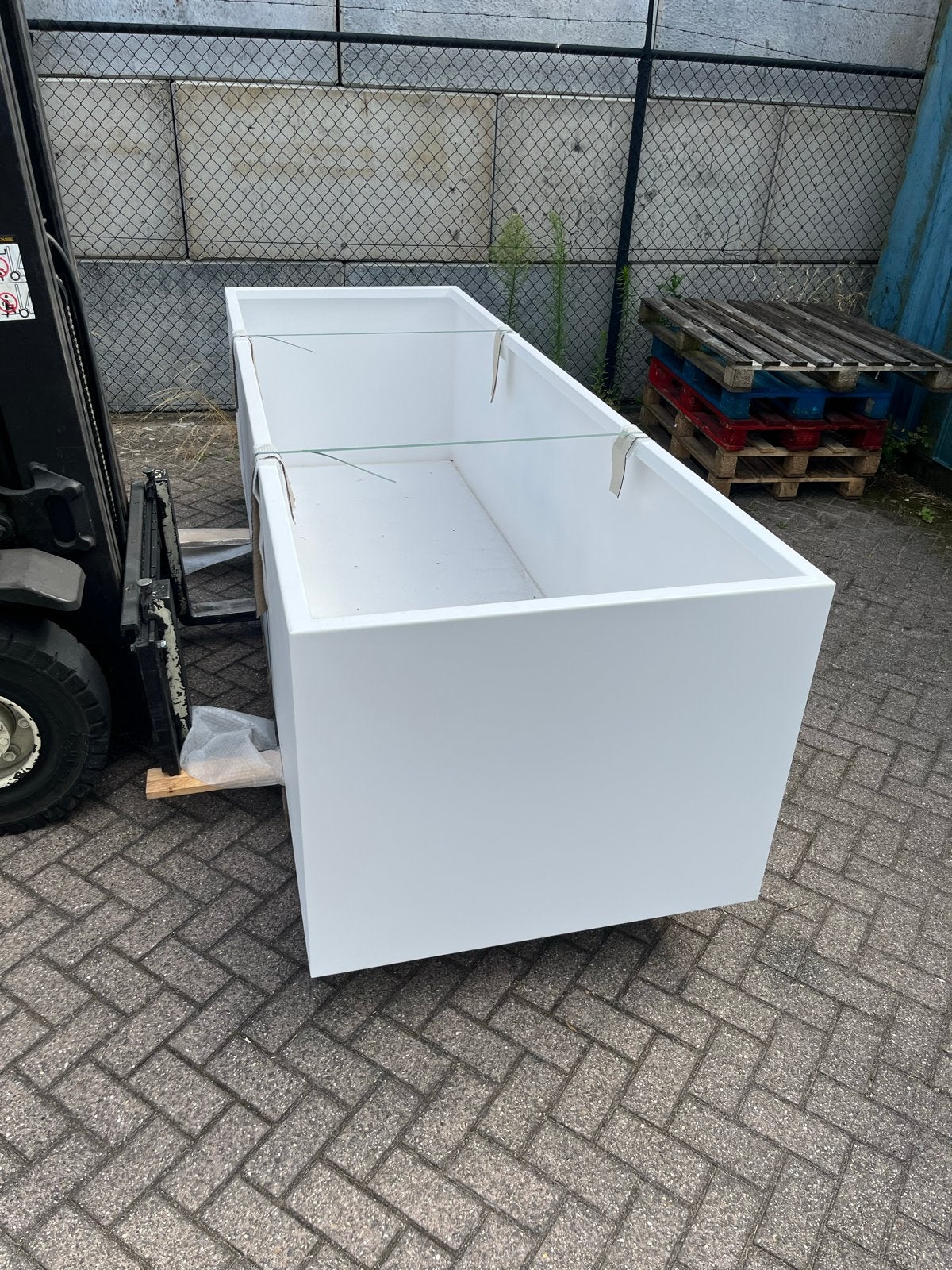 RVS plantenbak wit gepoedercoat 300x100x80 cm, Ophalen, Nieuw, Metaal