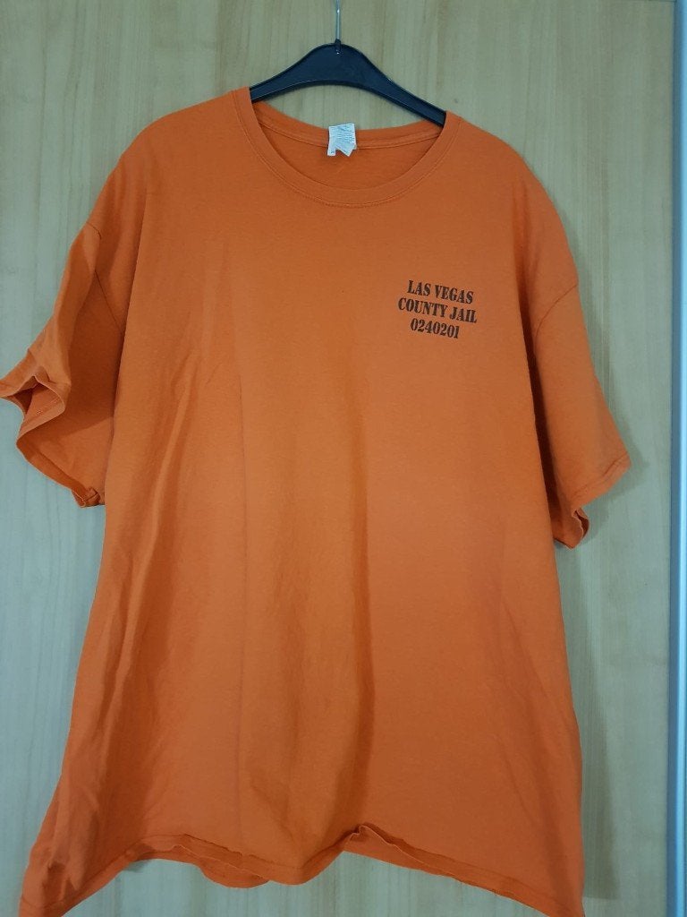 Las Vegas coutry jail 2XL oranje heren shirt, Verzenden, Gedragen, Overige maten, Oranje