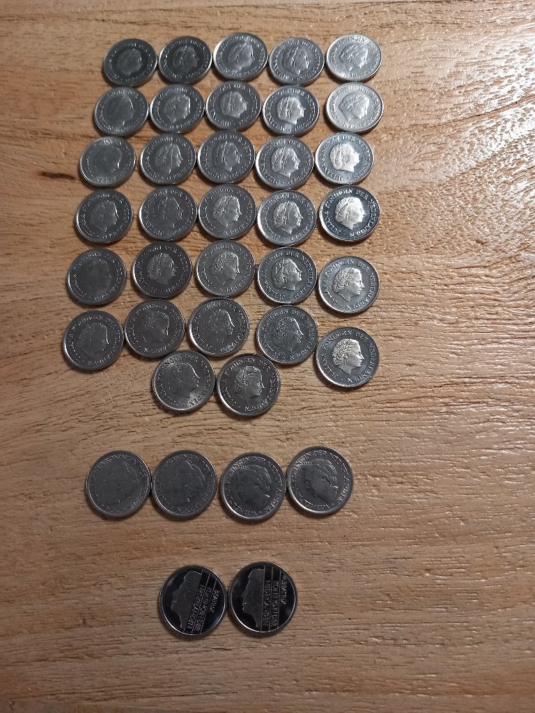 Nederlandse Kwartjes, Ophalen of Verzenden, Koningin Juliana, 25 cent, Losse munt