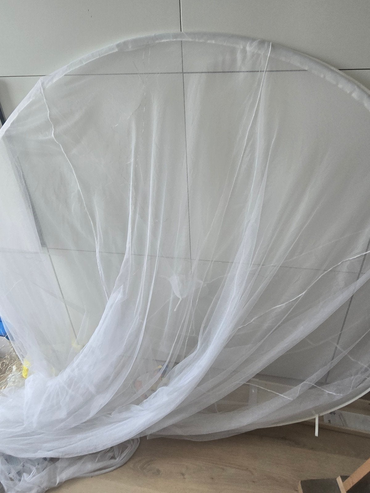 Grote witte klamboe voor 2 persoonsbed, Ophalen, Wit, Overige typen, Tweepersoons
