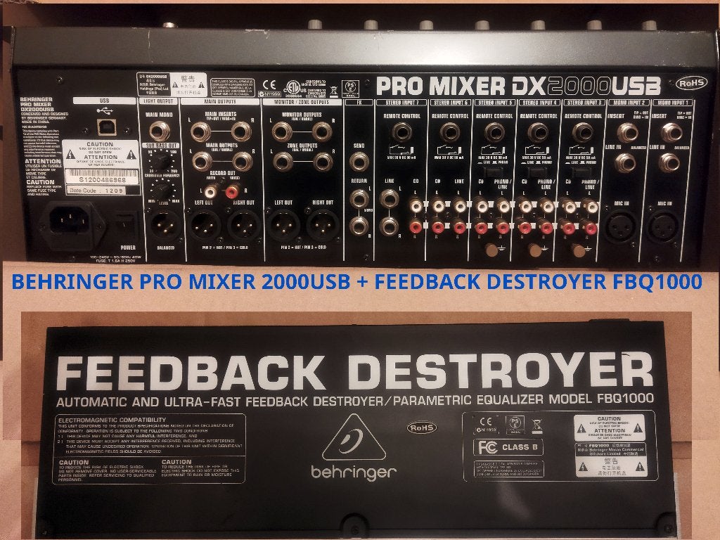 Behringer PRO MIXER DX2000USB  + FEEDBACK DESTROYER FBQ1000, Ophalen, Behringer, Minder dan 5 kanalen, Zo goed als nieuw
