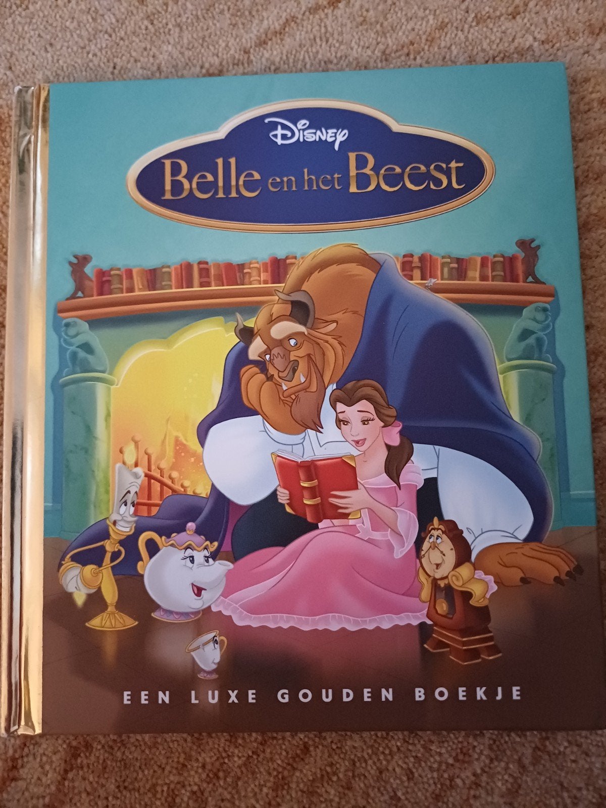 Disney Belle en het Beest - Luxe Gouden Boekje, Ophalen of Verzenden, Zo goed als nieuw, Disney, Gouden boekje