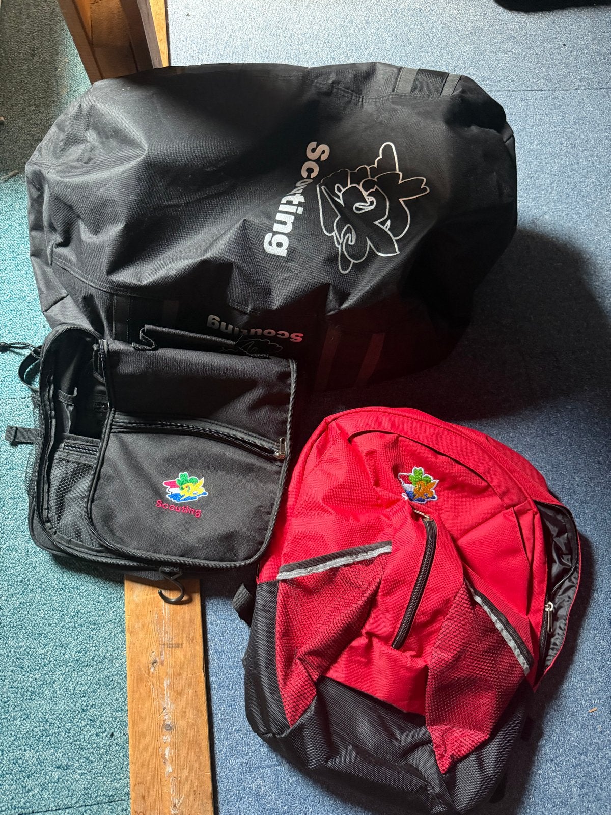 Scouting tassen set: kampeertas, rugzak en toilettas, Ophalen, Gebruikt, Overige typen