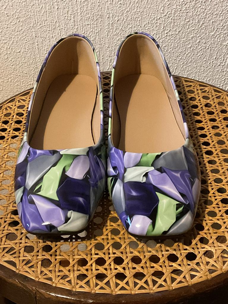 Nieuw! Super mooie lak vegan leren ballerina bloem paars 40, Overige kleuren, Nieuw, Ballerina's, Ophalen of Verzenden