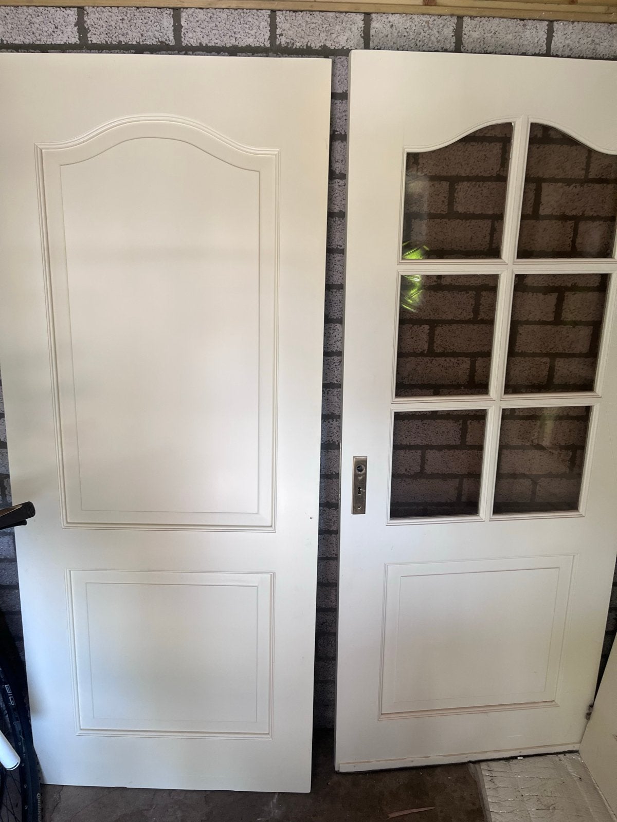3 houten binnendeuren wit – 82 x 199,5 cm (2 met glas), Ophalen, Gebruikt, 80 tot 100 cm, Binnendeur