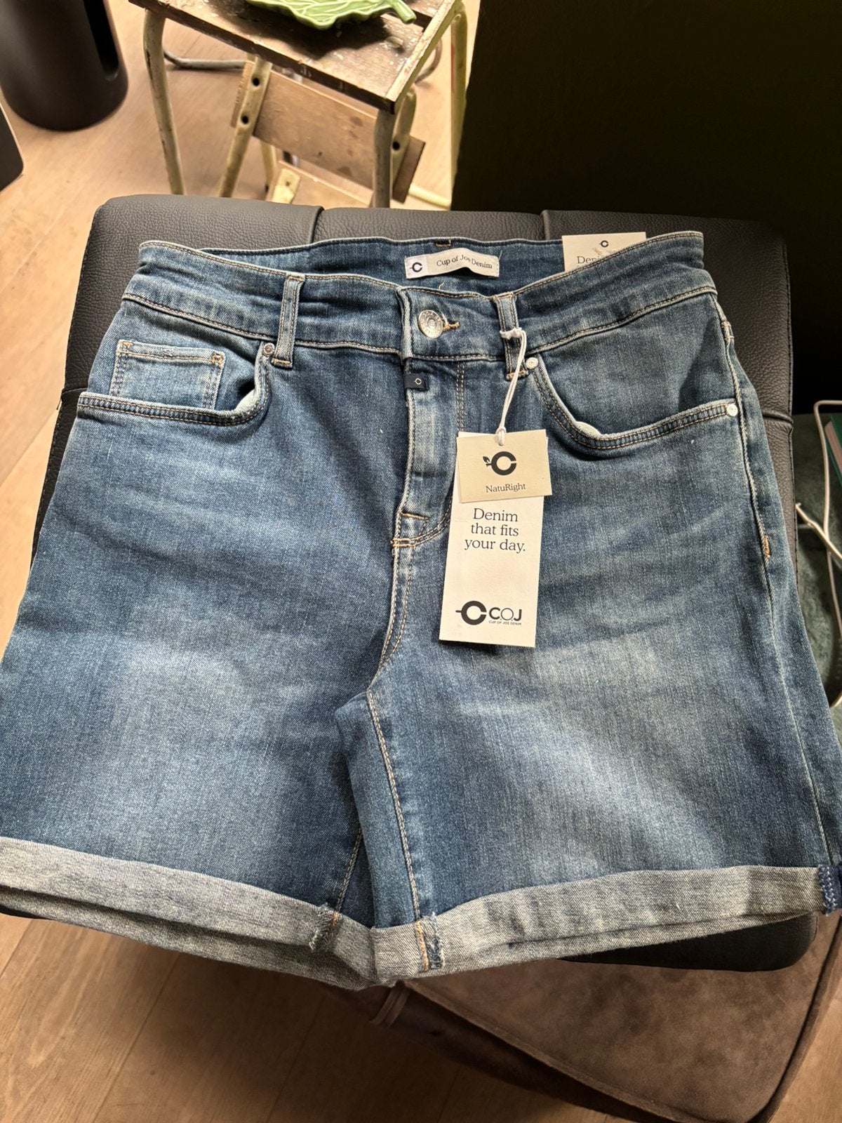 COJ denim Emma mid waist short korte jeans maat S, Blauw, ., Nieuw, Ophalen of Verzenden
