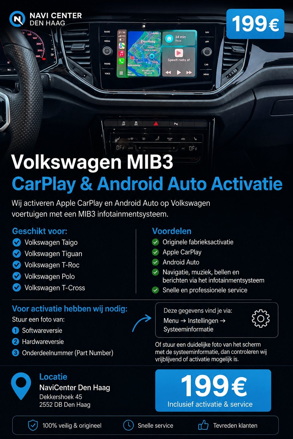 Volkswagen MIB3 CarPlay & Android Auto Activatie, Ophalen of Verzenden, Nieuw