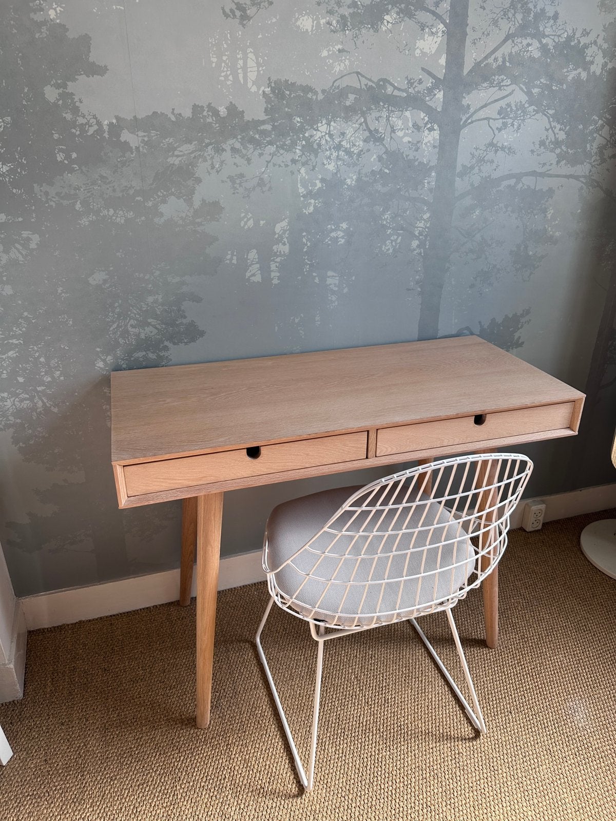 Kaptafel/ bureau/ side table licht eikenhout, Ophalen, 50 tot 100 cm, Zo goed als nieuw, Minder dan 100 cm
