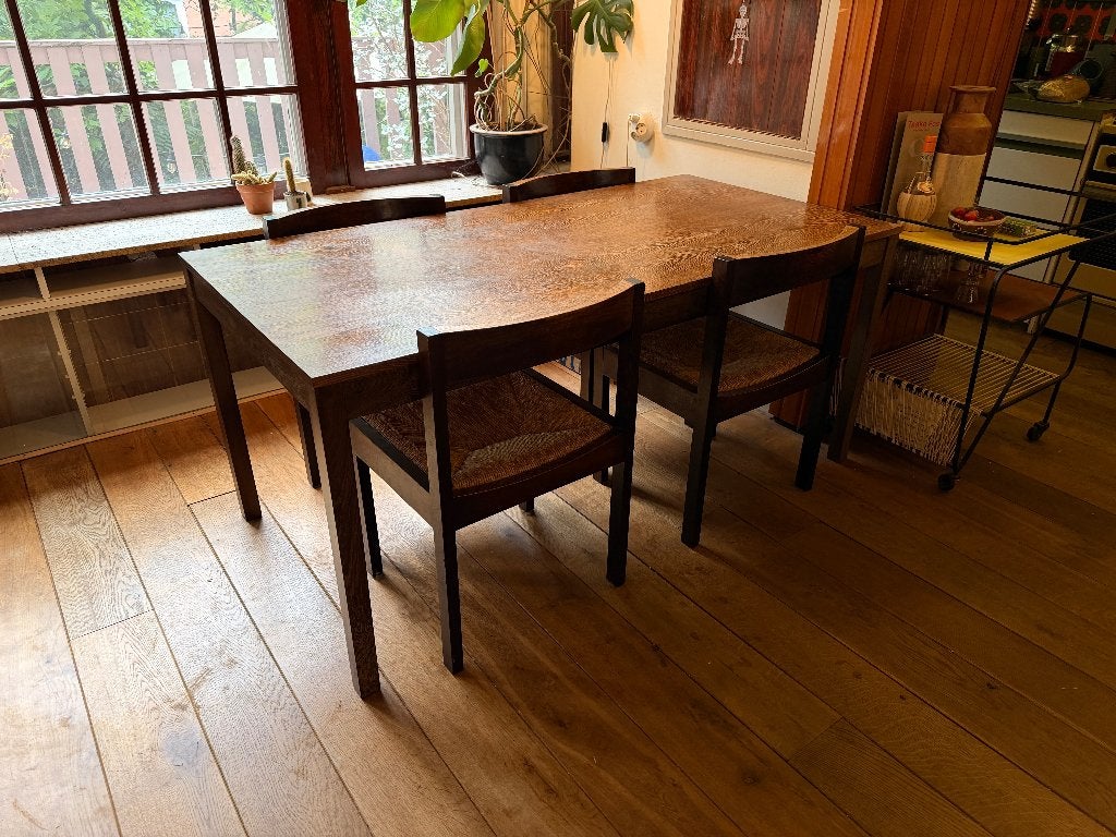 PASTOE Japanse serie eettafel set wengé hout, Ophalen, PASTOE, 200 cm of meer, 50 tot 100 cm