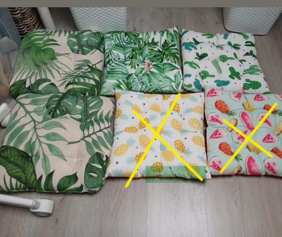 Set van 4 tuin kussens met tropische prints kwantum, Huis en Inrichting, Woonaccessoires | Kussens, Ophalen of Verzenden, Gebruikt