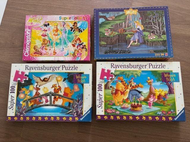 2 Winnie the Pooh, 1 Disney en 1 Winx Puzzel, Ophalen, Meer dan 50 stukjes, Zo goed als nieuw, 6 jaar of ouder