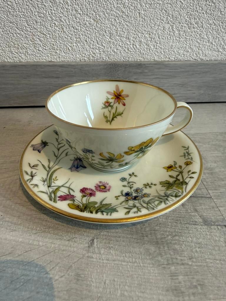 Krautheim Selb Bavaria “Wiesengrund” kop schotel decor ‘K’ 2, Antiek en Kunst, Antiek | Servies los, Ophalen of Verzenden