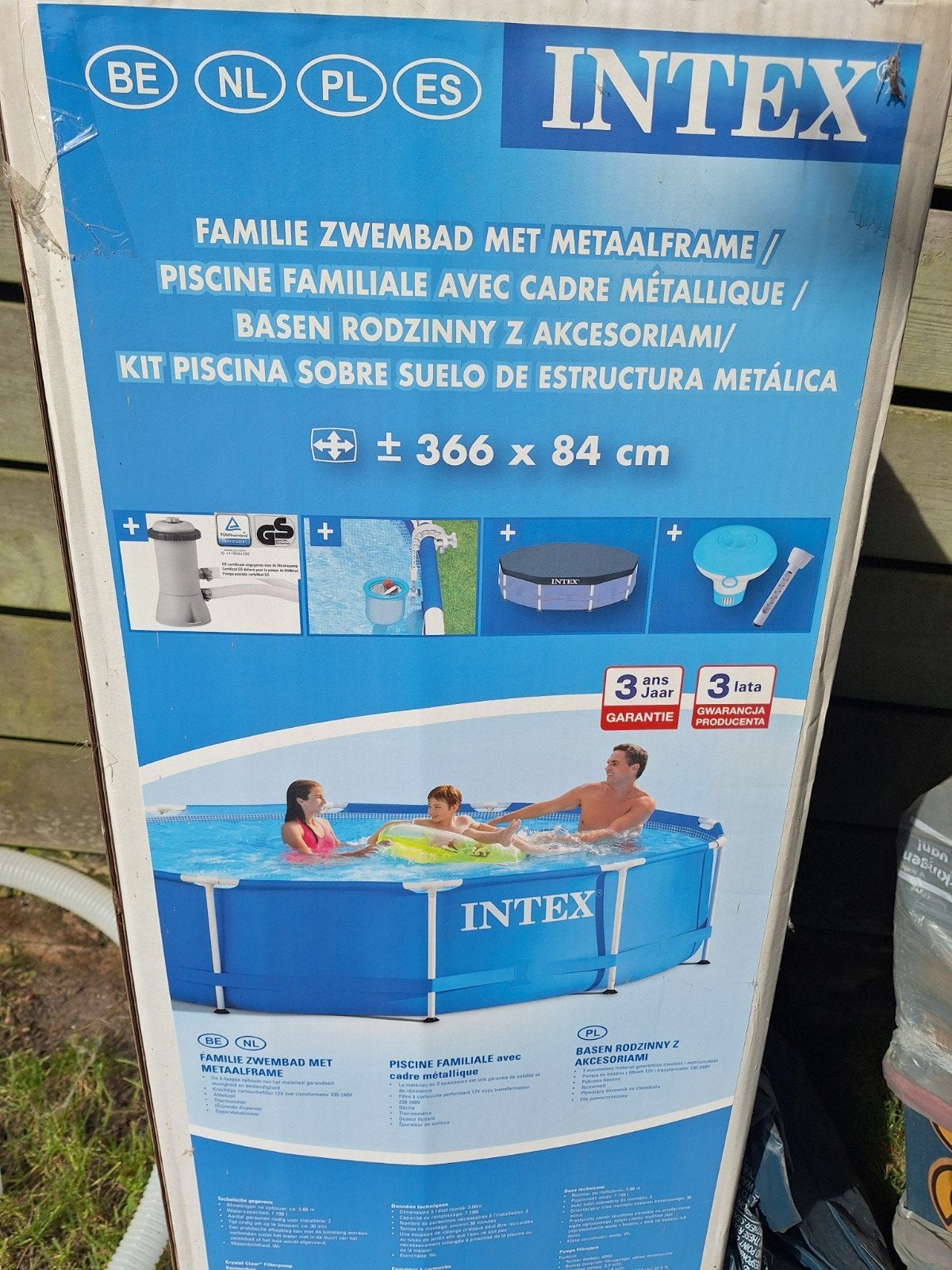 GRATIS Intex Opzetzwembad met metalen frame en accessoires, Ophalen, 80 tot 120 cm, Rond, 300 cm of meer