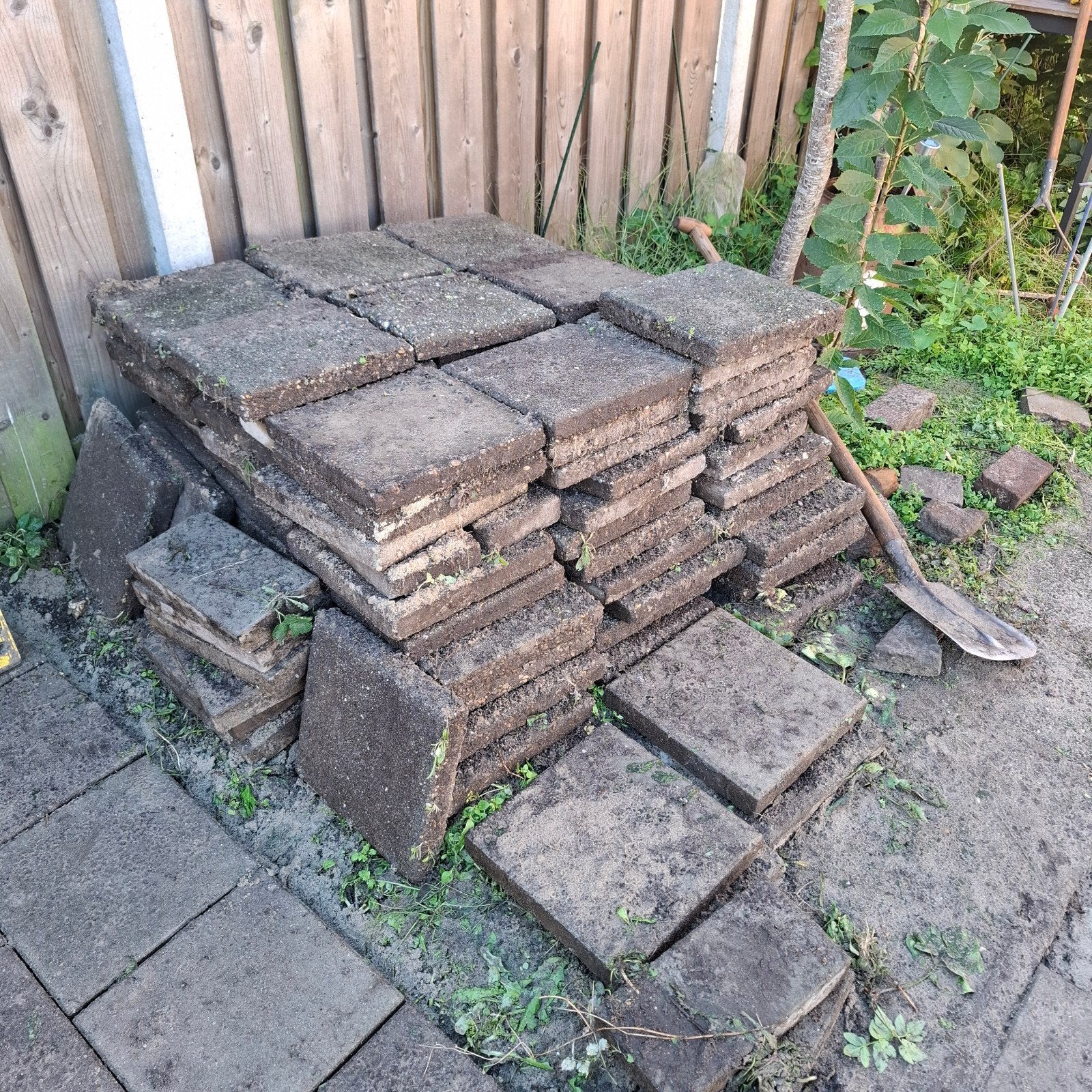Gebruikte terrastegels - Ideaal voor tuin of pad, Tuin en Terras, Ophalen, Gebruikt, 10 m² of meer, Beton