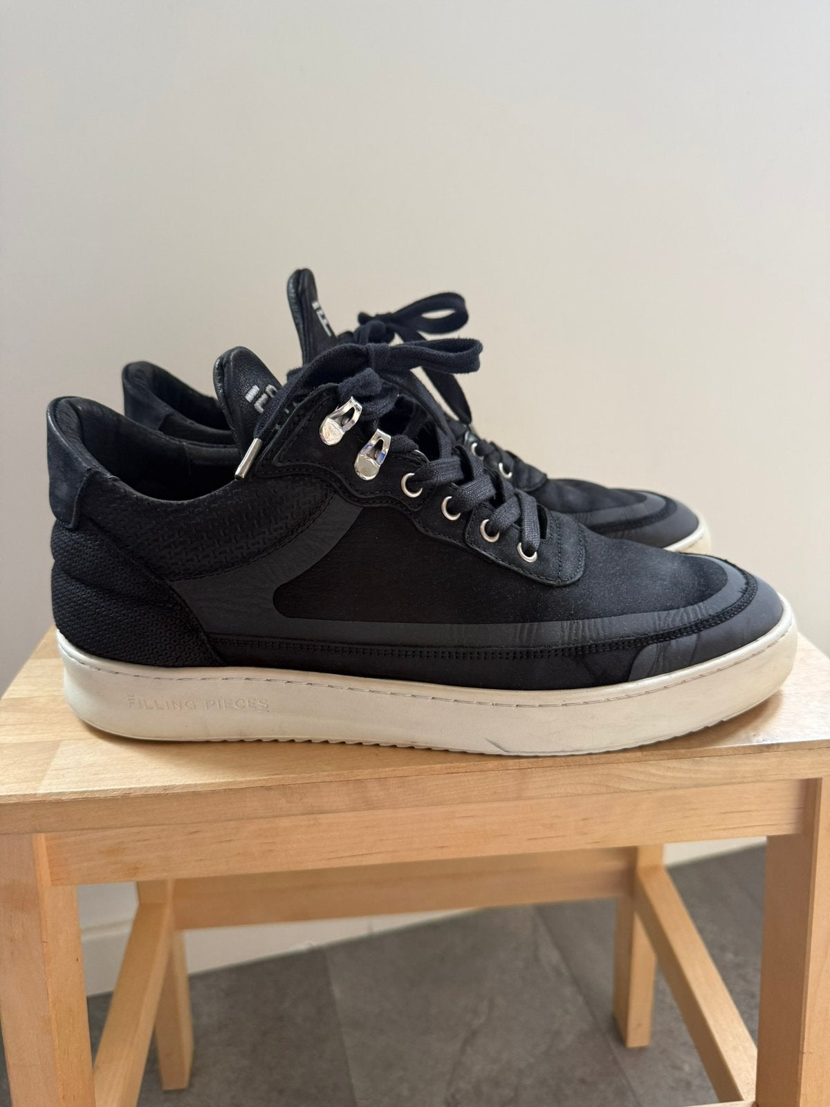 Filling Pieces heren zwarte sneakers, Verzenden, Zo goed als nieuw, Zwart