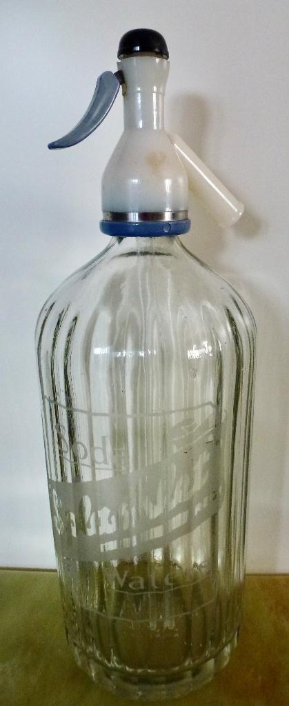 Vintage Barware Splashlet geëtste sodafles., Antiek en Kunst, Antiek | Glas en Kristal, Verzenden