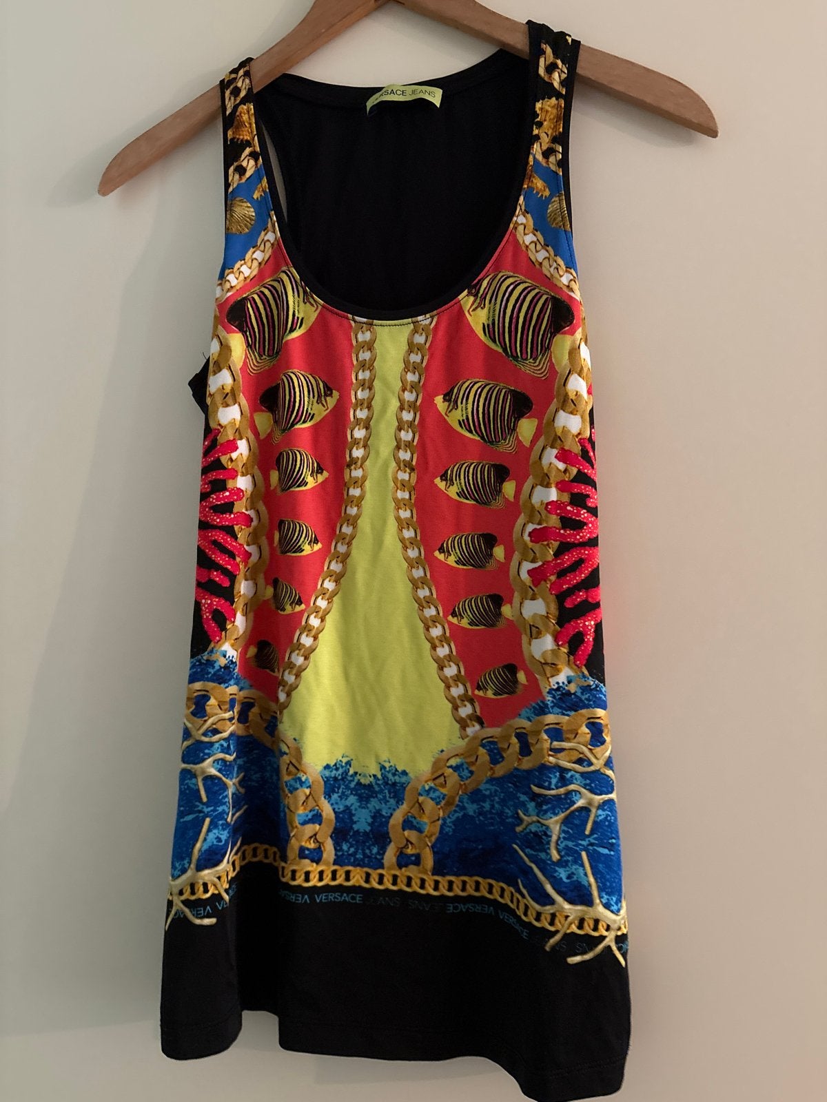Versace Jeans top met vissenprint - Maat 38, Verzenden, Zo goed als nieuw, Maat 38/40 (M), Meerkleurig