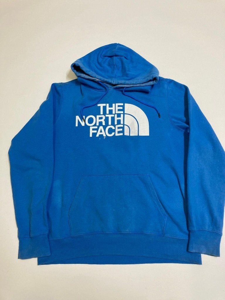 The North Face Hoodie - L - Print - Ble - Outdoor- Workwear, Kleding | Heren, Maat 52/54 (L), Blauw, Ophalen of Verzenden, Gedragen