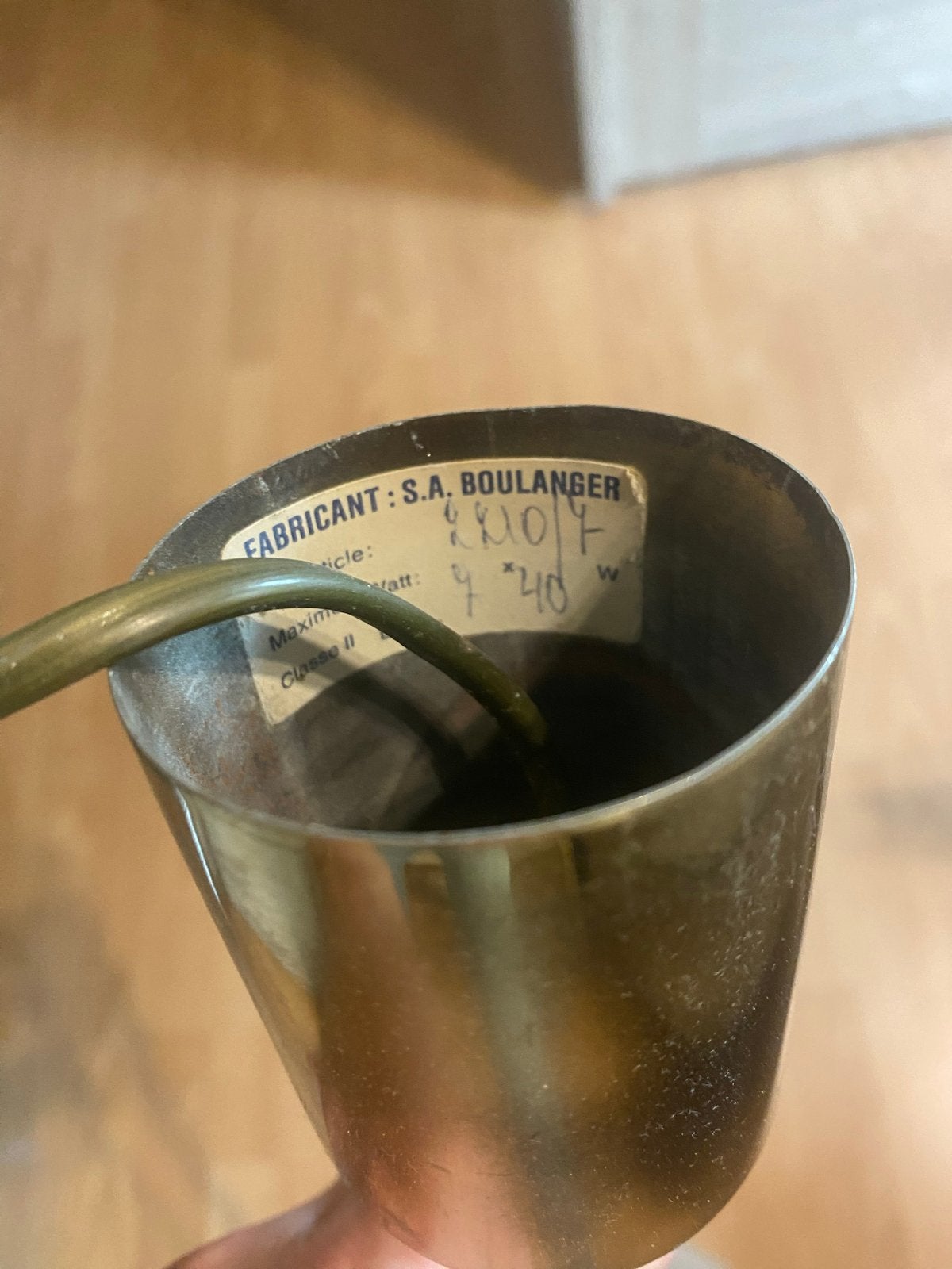 Vintage hanglamp Boulanger, Ophalen of Verzenden, Zo goed als nieuw, Kunststof