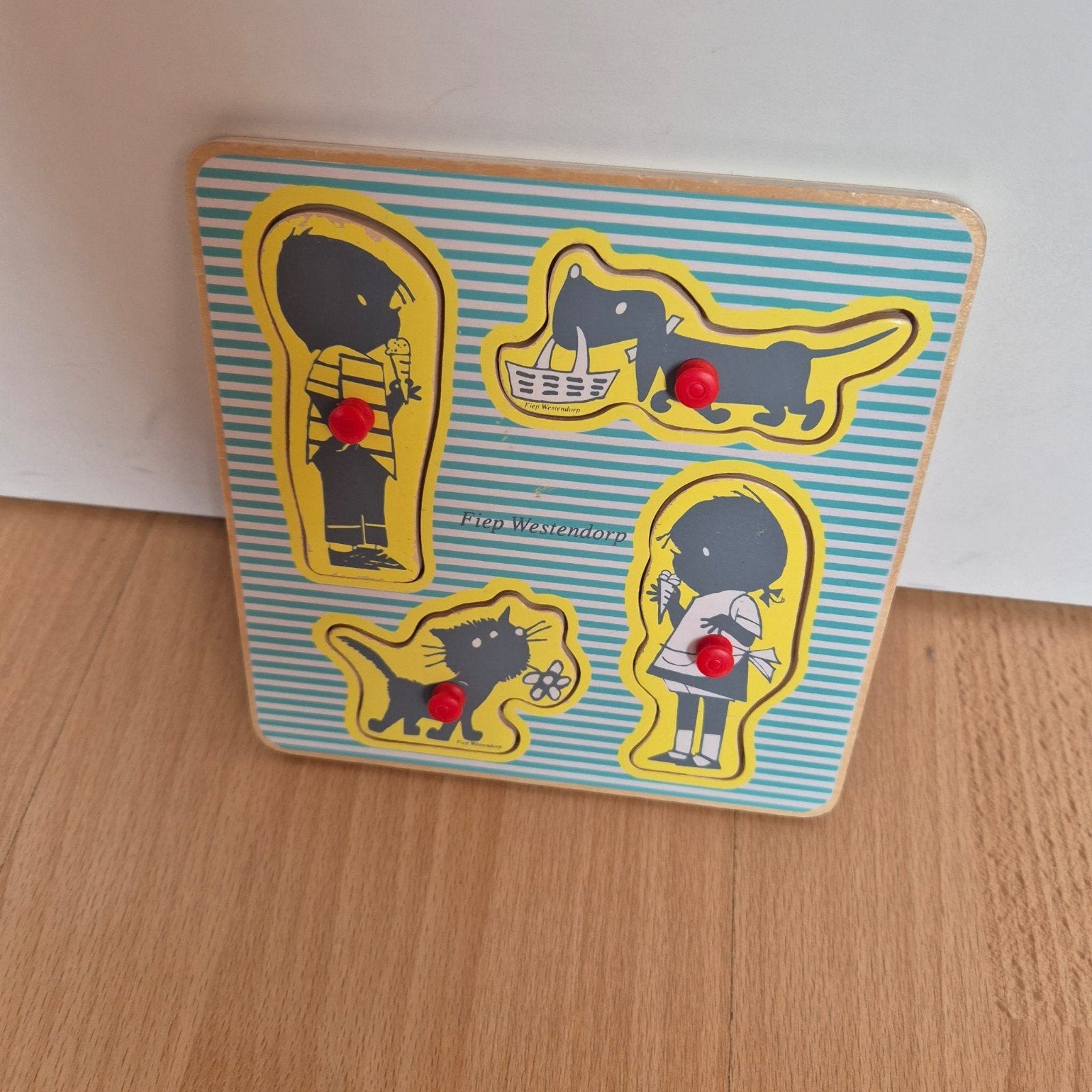 Houten puzzel jip&janneke, Gebruikt, Ophalen of Verzenden, Van hout, Minder dan 10 stukjes