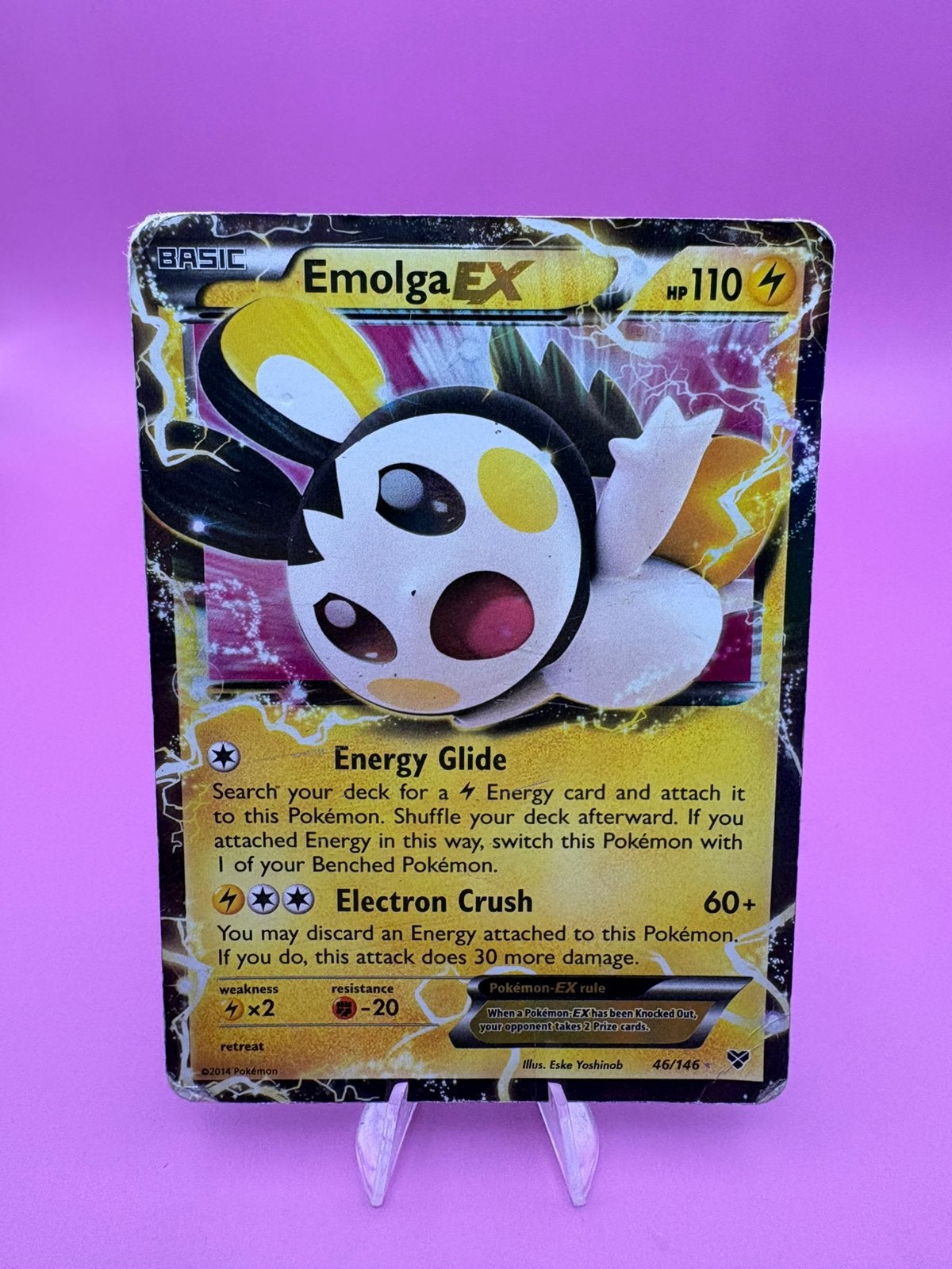 Emolga ex 46/146, Hobby en Vrije tijd, Verzamelkaartspellen | Pokémon, Ophalen of Verzenden, Gebruikt, Losse kaart