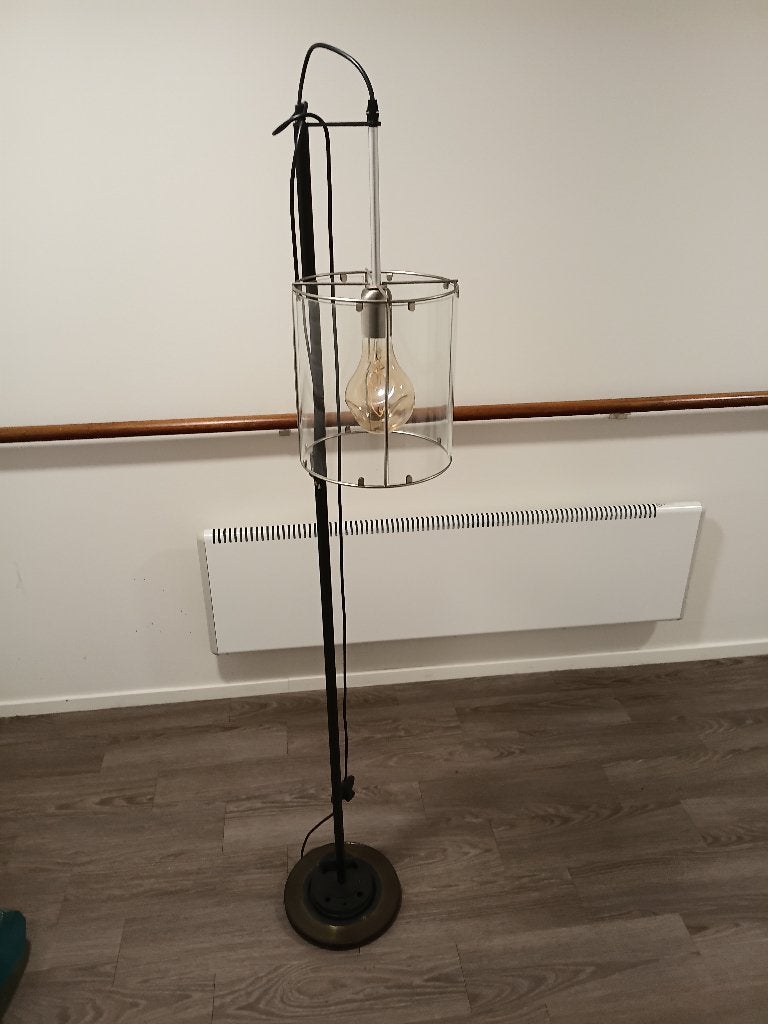 lamp, Ophalen, Zo goed als nieuw, Glas, Hand gemaakte lamp van glas/lood & metaal