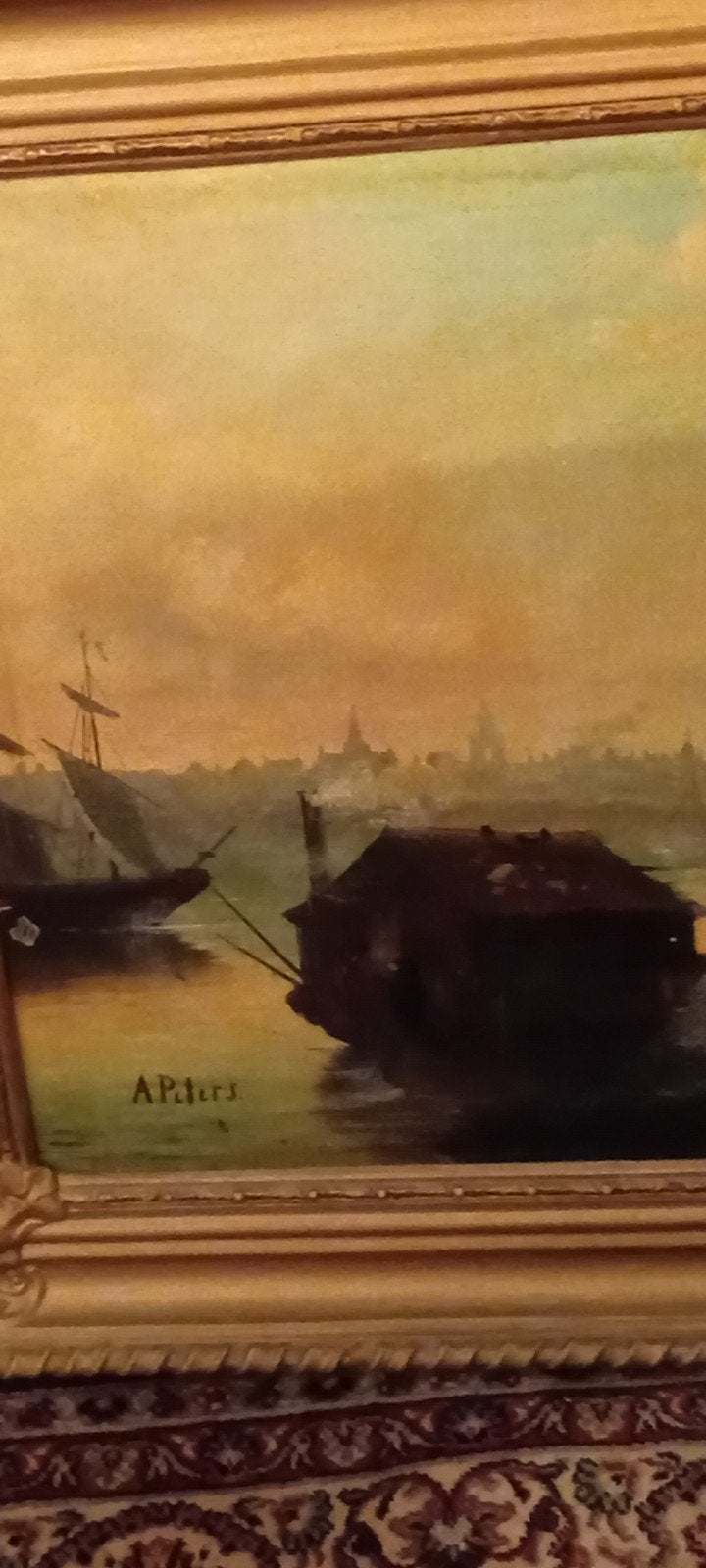 Maritiem schilderij van A. Peters, Antiek en Kunst, Kunst | Schilderijen | Klassiek, Ophalen, Realistisch, Origineel werk, Olieverf